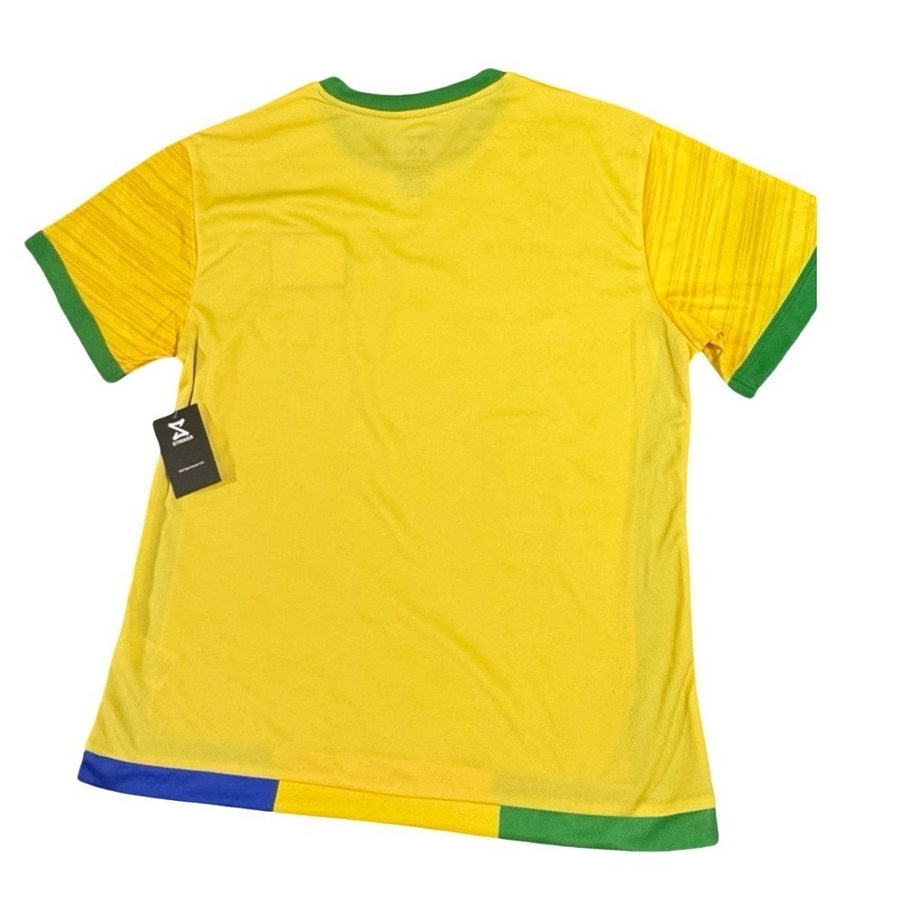 Striker Brazil Soccer Jersey Mens Large Yellow Green Blue Flag Patch New NWT - Picture 4 of 6